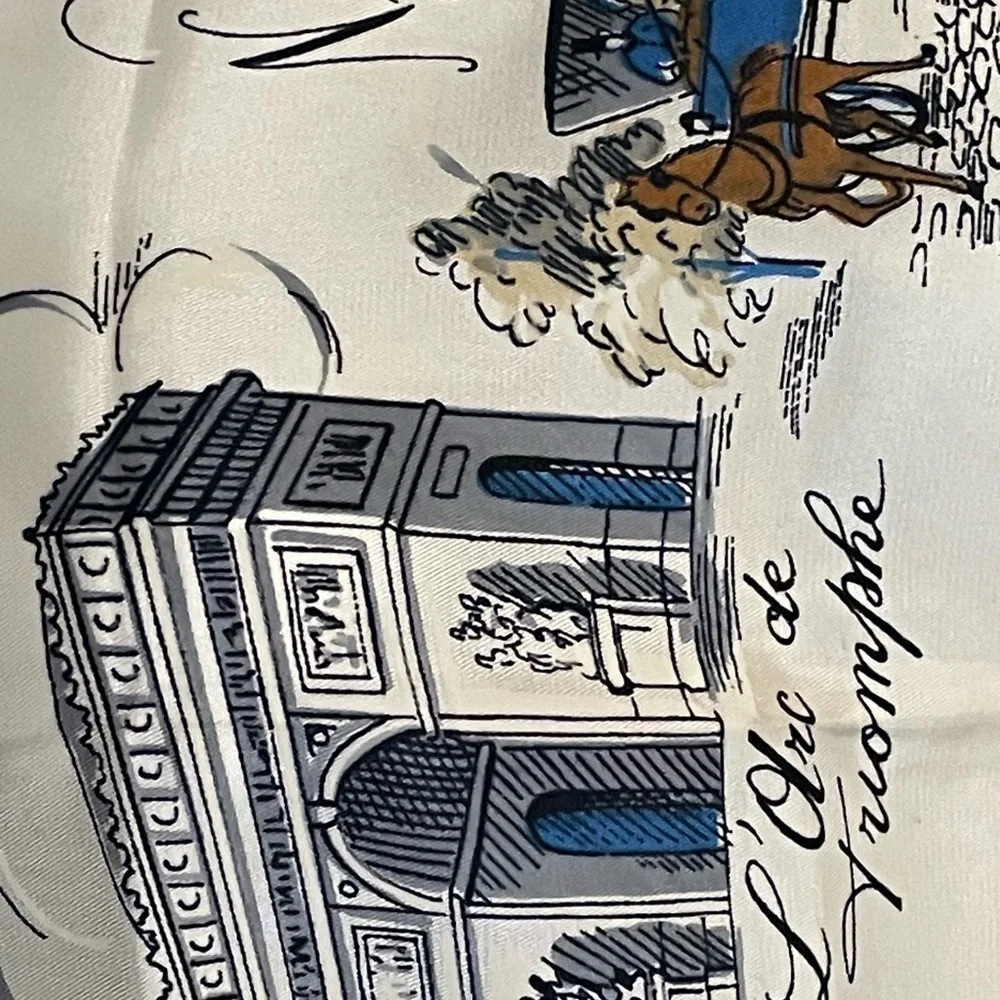 Rare Vintage Paris Souvenir Scarf Unworn Near Mint Condition 31 In - Picture 10 of 10